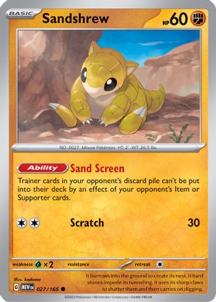 Sandshrew 027 - Reverse Holofoil SV Scarlet & Violet 151 - Common