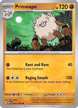 Primeape 057 - Reverse Holofoil SV Scarlet & Violet 151 - Uncommon