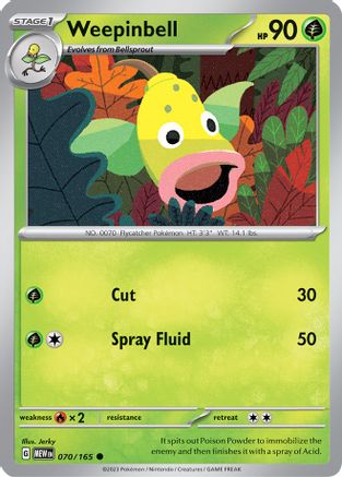 Weepinbell 070 - Reverse Holofoil SV Scarlet & Violet 151 - Common