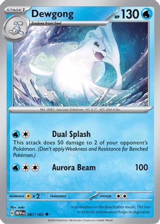 Dewgong 087 - Reverse Holofoil SV Scarlet & Violet 151 - Uncommon
