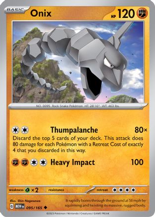 Onix 095 - Reverse Holofoil SV Scarlet & Violet 151 - Uncommon