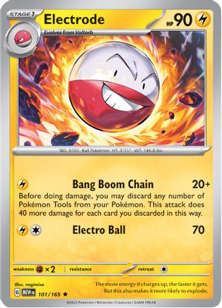 Electrode 101 - Reverse Holofoil SV Scarlet & Violet 151 - Rare