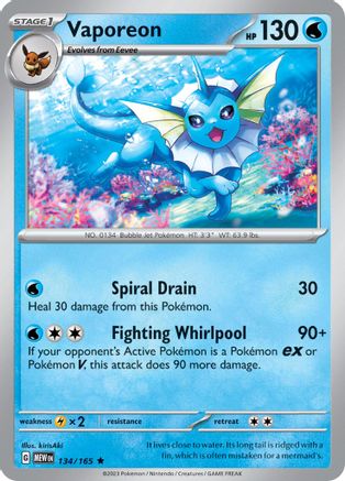 Vaporeon 134 - Holofoil SV Scarlet & Violet 151 - Rare