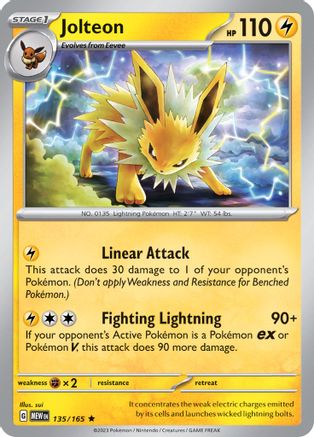 Jolteon 135 - Holofoil SV Scarlet & Violet 151 - Rare