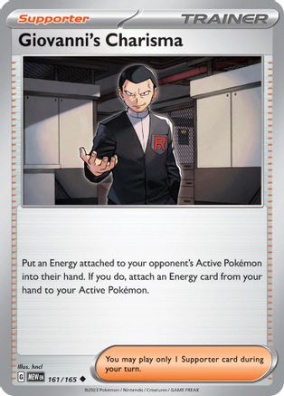 Giovanni's Charisma 161/165 - Reverse Holofoil SV Scarlet & Violet 151 - Uncommon