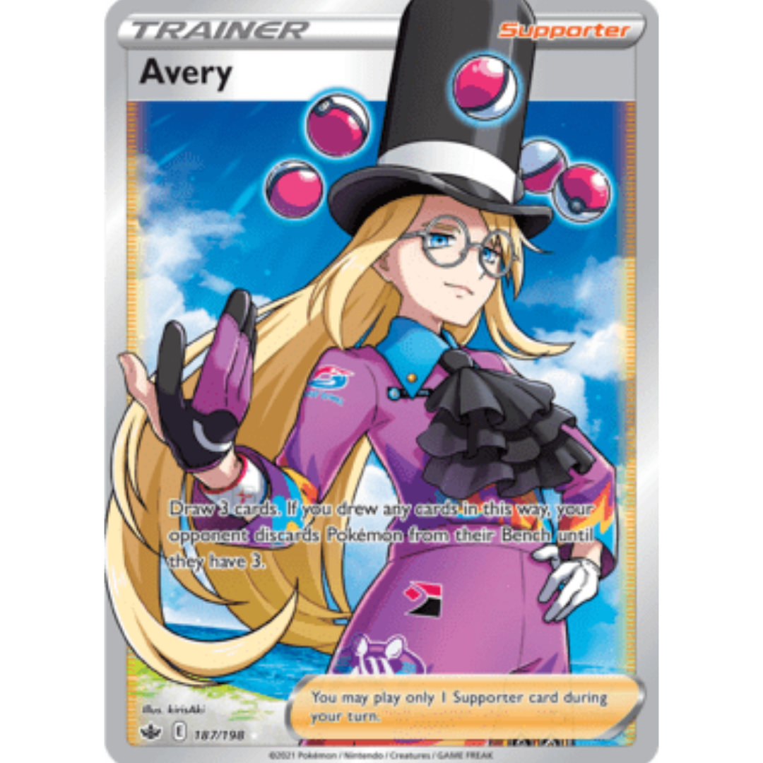 Avery (Full Art) 187 - Holofoil SWSH06 Chilling Reign - Ultra Rare