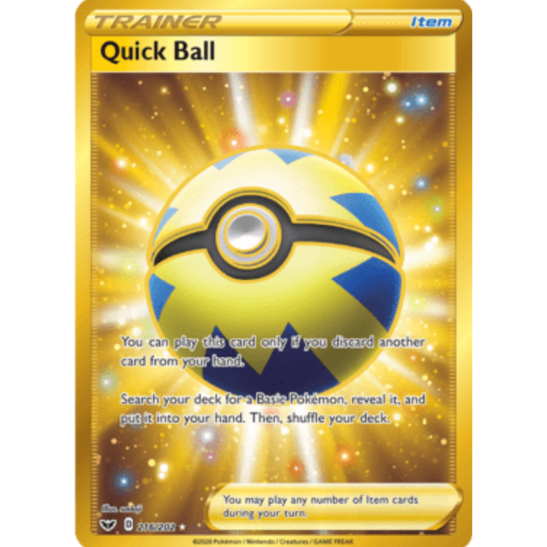 Quick Ball (Secret) 216 - Holofoil SWSH01 Sword & Shield Base Set - Secret Rare