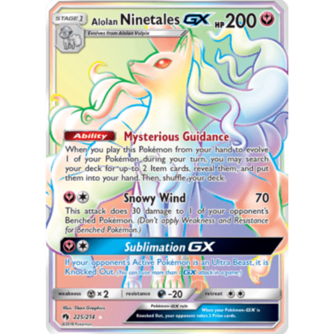 Alolan Ninetales GX (Secret) - Holofoil SM Lost Thunder - Secret Rare