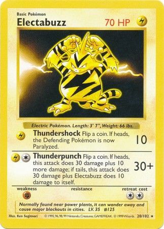 Electabuzz - Unlimited Base Set Shadowless - Rare