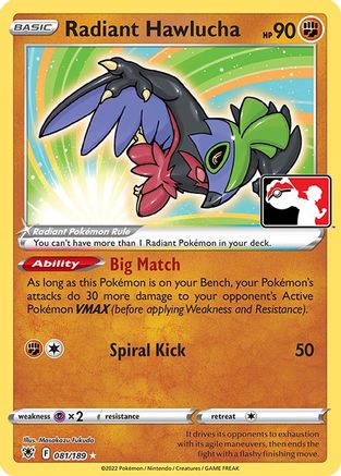 Radiant Hawlucha - Holofoil Prize Pack Series Cards - Radiant Rare