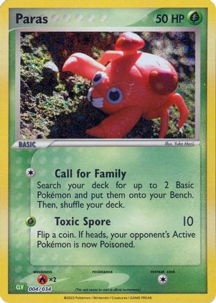 Paras 004 - Holofoil Trading Card Game Classic - Classic Collection