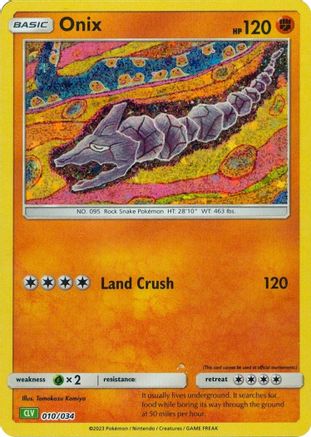 Onix 010 - Holofoil Trading Card Game Classic - Classic Collection