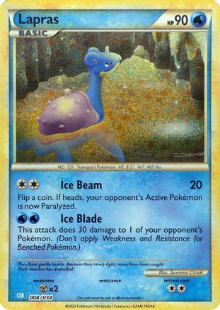 Lapras 008 - Holofoil Trading Card Game Classic - Classic Collection