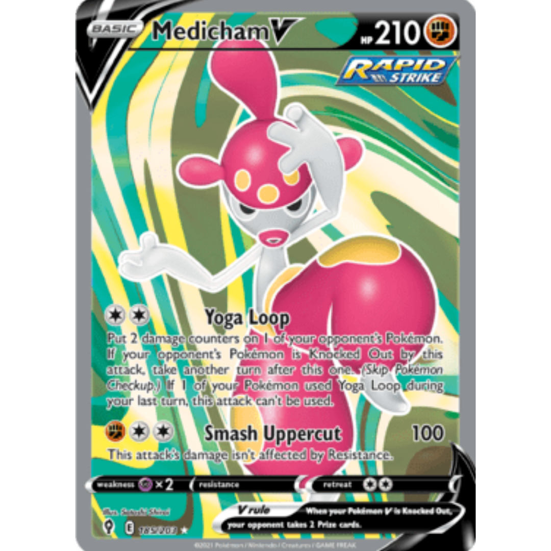 Medicham V (Full Art) 185 - Holofoil SWSH07 Evolving Skies - Ultra Rare