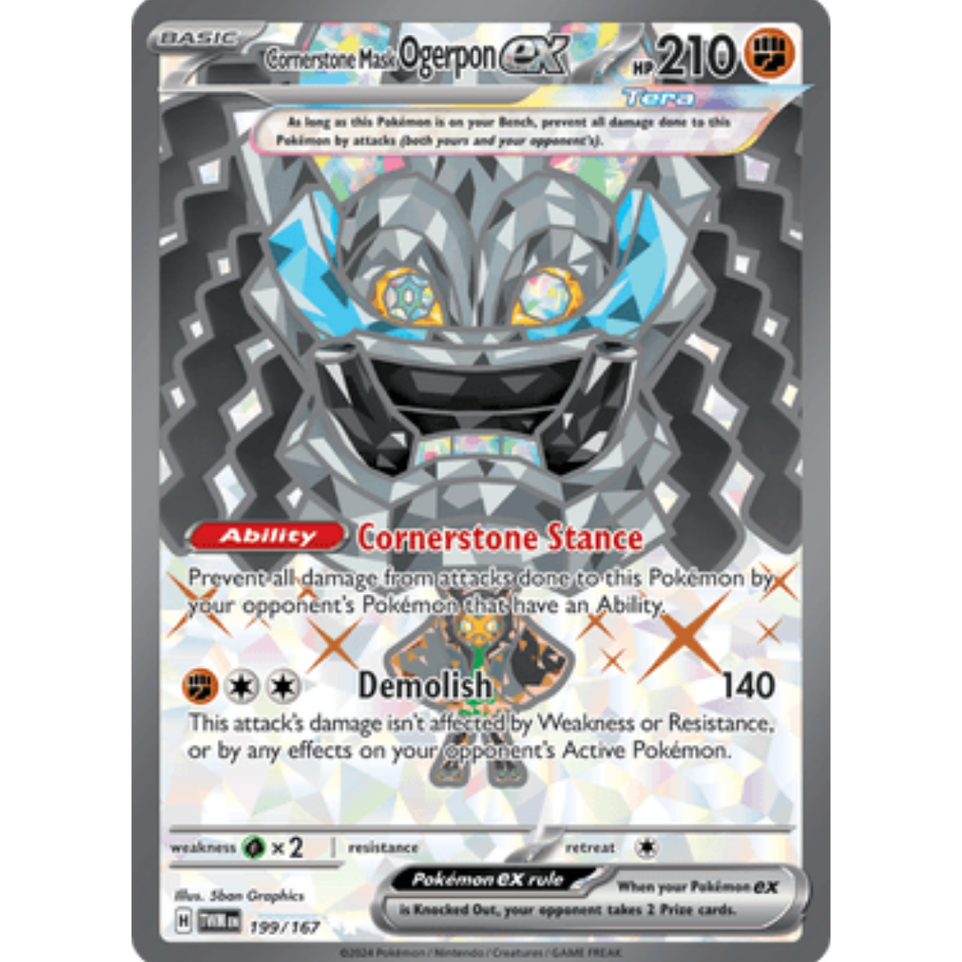 Cornerstone Mask Ogerpon ex 199/167 - Holofoil SV06 Twilight Masquerade - Ultra Rare