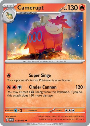 Camerupt 012 - Reverse Holofoil SV Paldean Fates - Uncommon