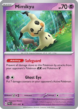Mimikyu 037/091 - Holofoil SV Paldean Fates - Rare
