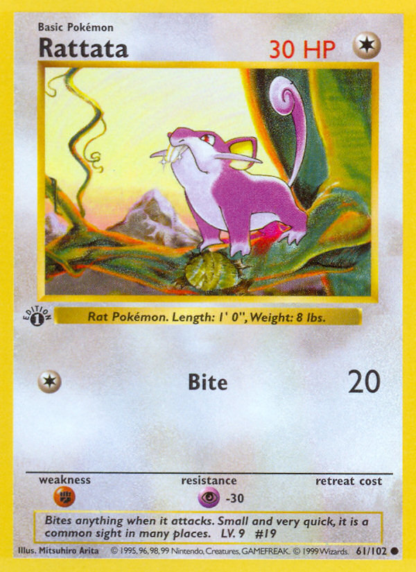 Rattata 061/102 - 1st Edition Base Set Shadowless - Common