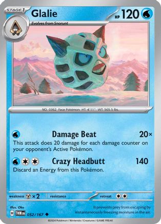Glalie 052 - Reverse Holofoil SV06 Twilight Masquerade - Uncommon