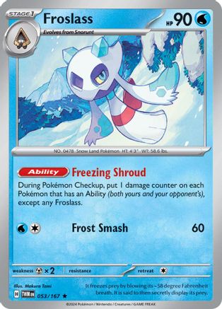 Froslass 053/167 - Reverse Holofoil SV06 Twilight Masquerade - Rare