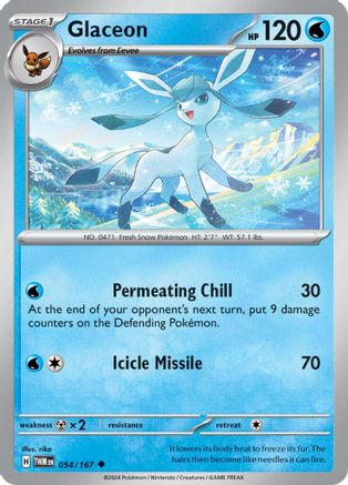 Glaceon 054 - Reverse Holofoil SV06 Twilight Masquerade - Uncommon