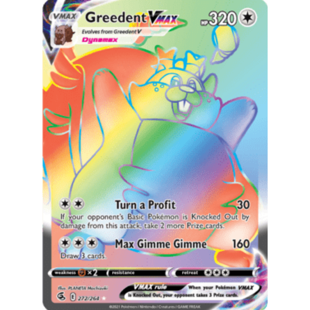 Greedent VMAX (Secret) 272 - Holofoil SWSH08 Fusion Strike - Secret Rare