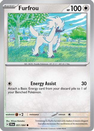 Furfrou 051 - Reverse Holofoil SV Shrouded Fable - Common