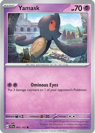 Yamask 062 - Reverse Holofoil SV07 Stellar Crown - Common