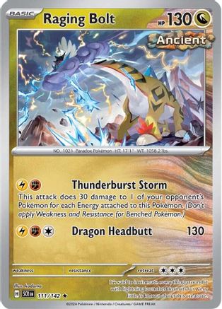 Raging Bolt 111 - Holofoil SV07 Stellar Crown - Rare