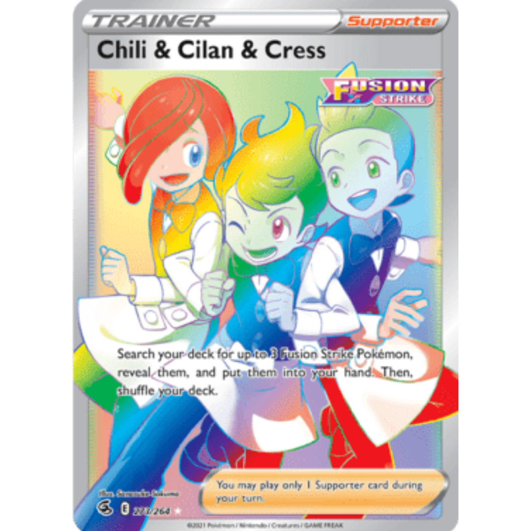 Chili & Cilan & Cress (Secret) 273 - Holofoil SWSH08 Fusion Strike - Secret Rare