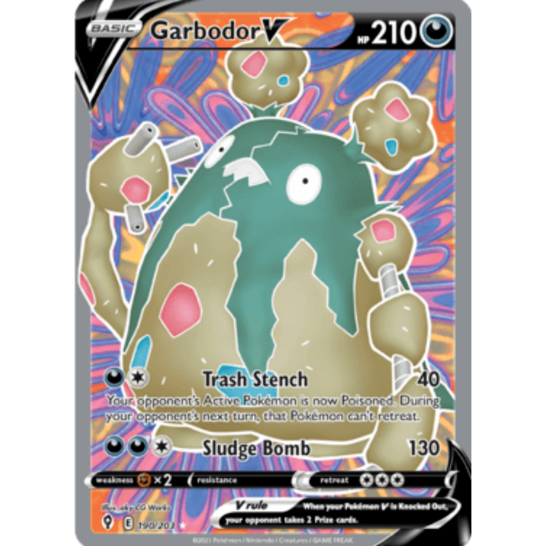 Garbodor V (Full Art) 190 - Holofoil SWSH07 Evolving Skies - Ultra Rare