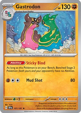 Gastrodon 107 - Reverse Holofoil SV08 Surging Sparks - Rare