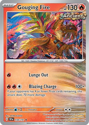 Gouging Fire 038 - Reverse Holofoil SV08 Surging Sparks - Rare