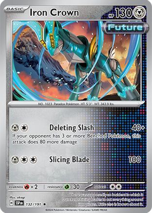 Iron Crown 132 - Reverse Holofoil SV08 Surging Sparks - Rare