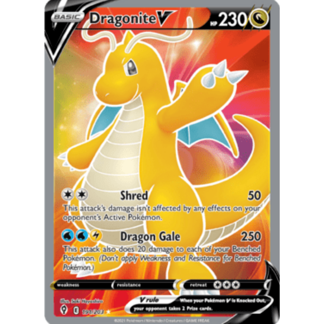 Dragonite V (Full Art) 191 - Holofoil SWSH07 Evolving Skies - Ultra Rare