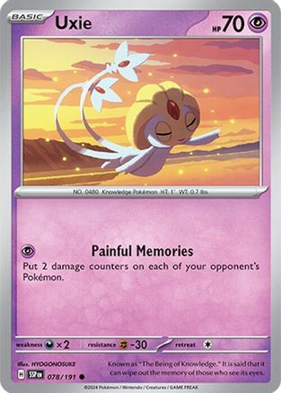 Uxie 078 - Reverse Holofoil SV08 Surging Sparks - Common