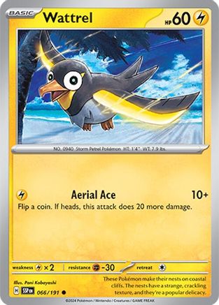 Wattrel 066 - Reverse Holofoil SV08 Surging Sparks - Common