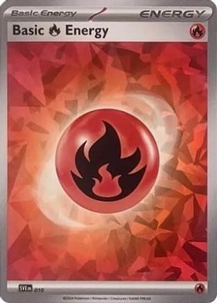 Basic Fire Energy (Cracked Ice Holo) 010 - Holofoil SVE Scarlet & Violet Energies - Common