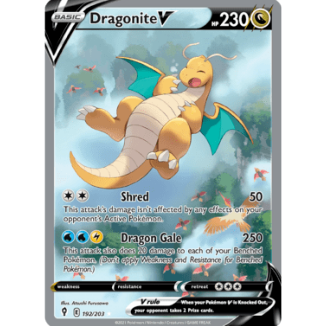 Dragonite V (Alternate Full Art) 192 - Holofoil SWSH07 Evolving Skies - Ultra Rare