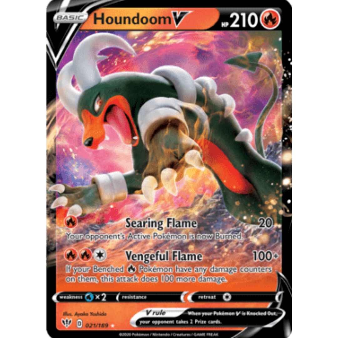 Houndoom V 021 - Holofoil SWSH03 Darkness Ablaze - Ultra Rare