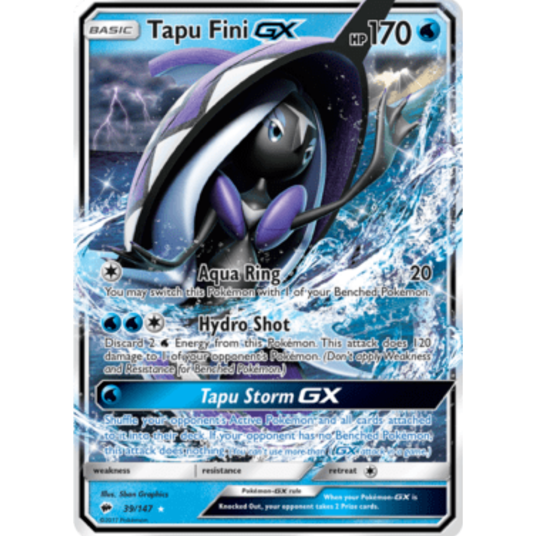 Tapu Fini GX 039 - Holofoil SM Burning Shadows - Ultra Rare