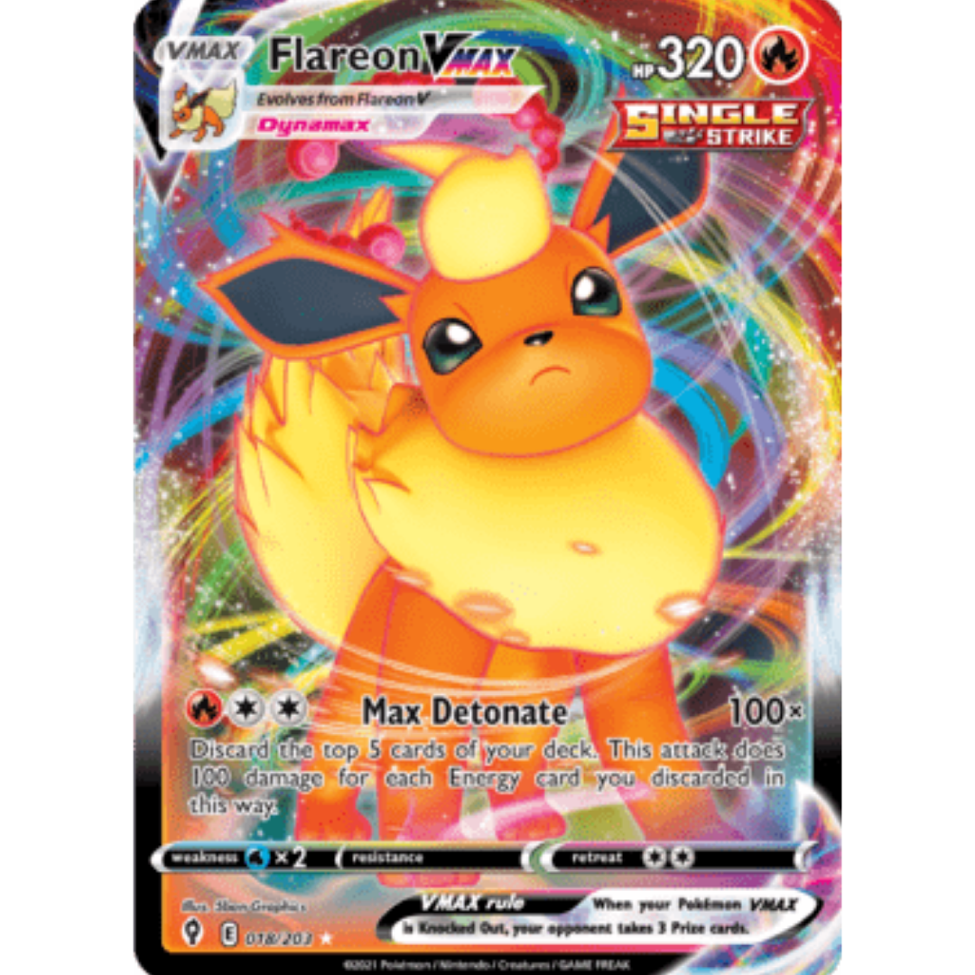 Flareon VMAX 018 - Holofoil SWSH07 Evolving Skies - Ultra Rare
