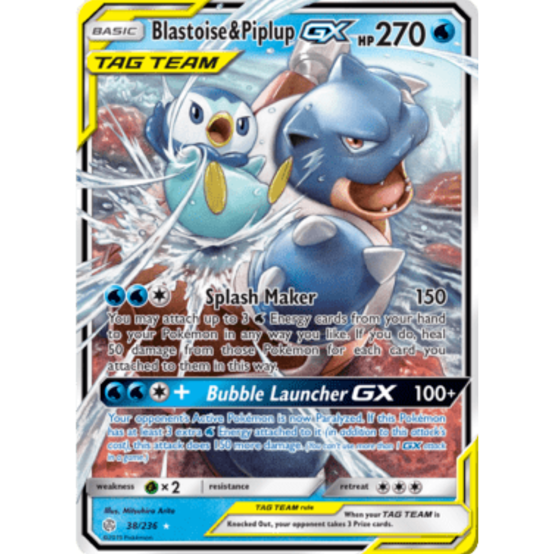 Blastoise & Piplup GX 038/236 - Holofoil SM Cosmic Eclipse - Ultra Rare