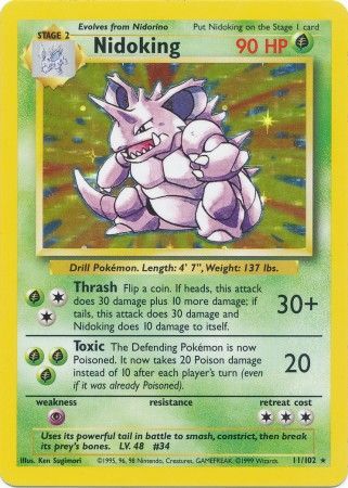 Nidoking 011/102 - Holofoil Base Set - Holo Rare
