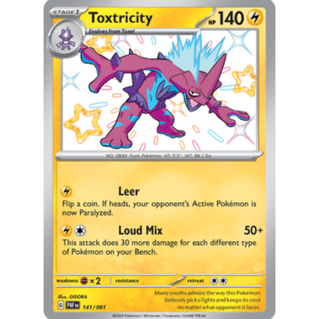Toxtricity 141 - Holofoil SV Paldean Fates - Shiny Rare