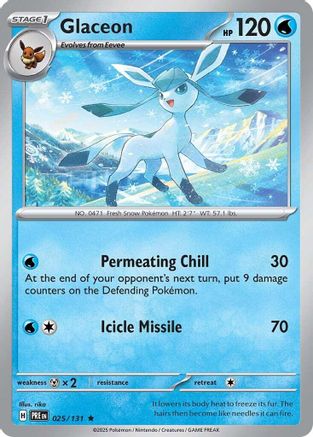 Glaceon 025 - Reverse Holofoil SV Prismatic Evolutions - Rare