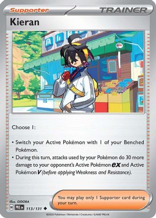 Kieran 113/131 - Reverse Holofoil SV Prismatic Evolutions - Uncommon