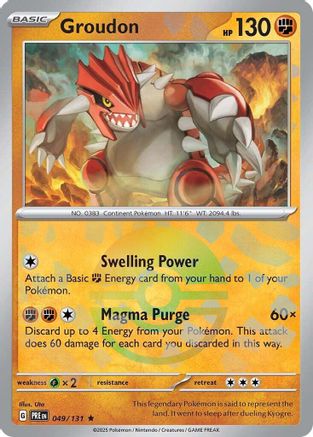 Groudon (Poke Ball Pattern) 049 - Holofoil SV Prismatic Evolutions - Rare