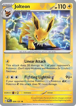 Jolteon (Master Ball Pattern) 029 - Holofoil SV Prismatic Evolutions - Rare