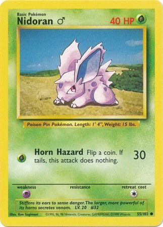 Nidoran M 055/102 Base Set - Common